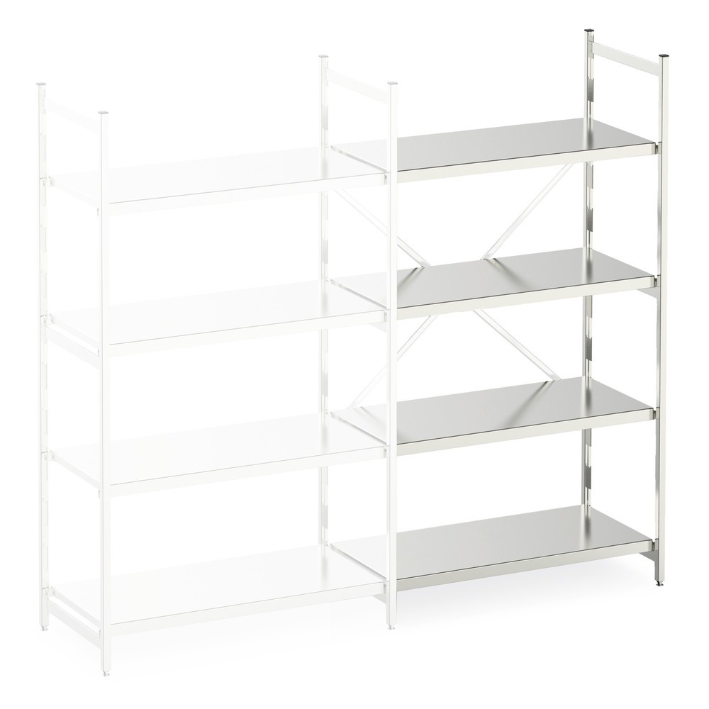 Illustration du produit: Plateau intermédiaire en aluminium avec étagères fermées, travée auxiliaire, charge par tablette 600 kg, HxLxP 1 800 x 775 x 400 mm