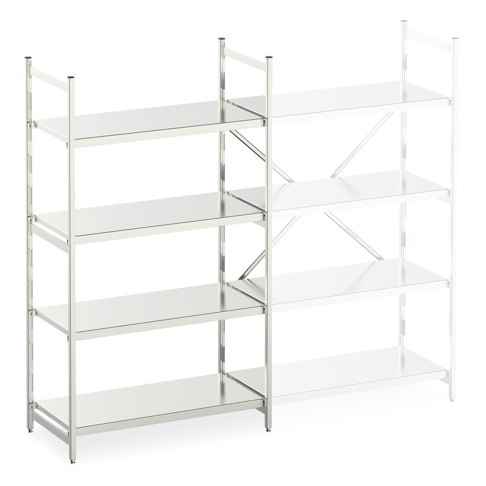 Illustration du produit: Plateau intermédiaire en aluminium avec étagères fermées, travée de base, charge par tablette 600 kg, HxLxP 2000 x 800 x 400 mm