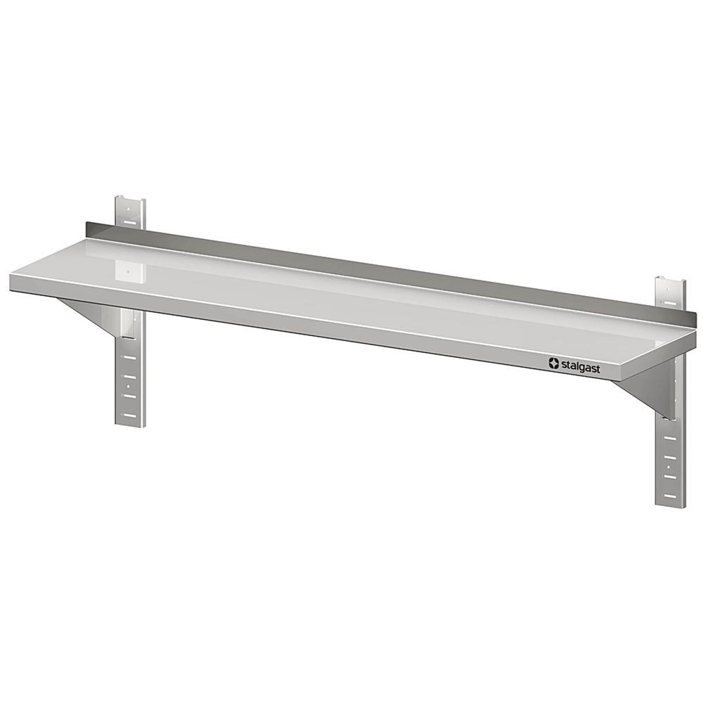 N° de l'image du produit 1 : Étagère murale Stalgast avec consoles, et rails muraux, 600x300x400 mm, réglable en hauteur, soudée