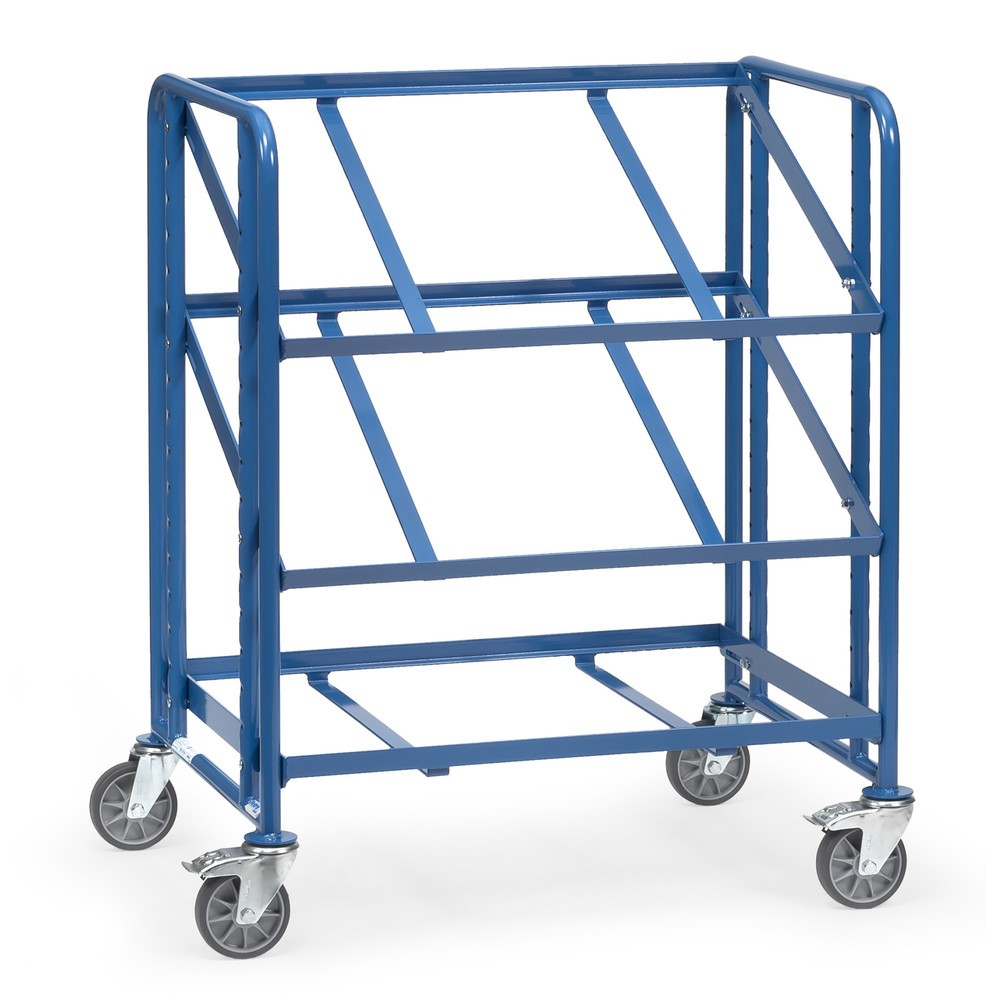 Obrázek produktu: Etážový vozík na euro bedny fetra®, otevřený rám, nosnost 250 kg, 3 pater à 820 x 610 mm