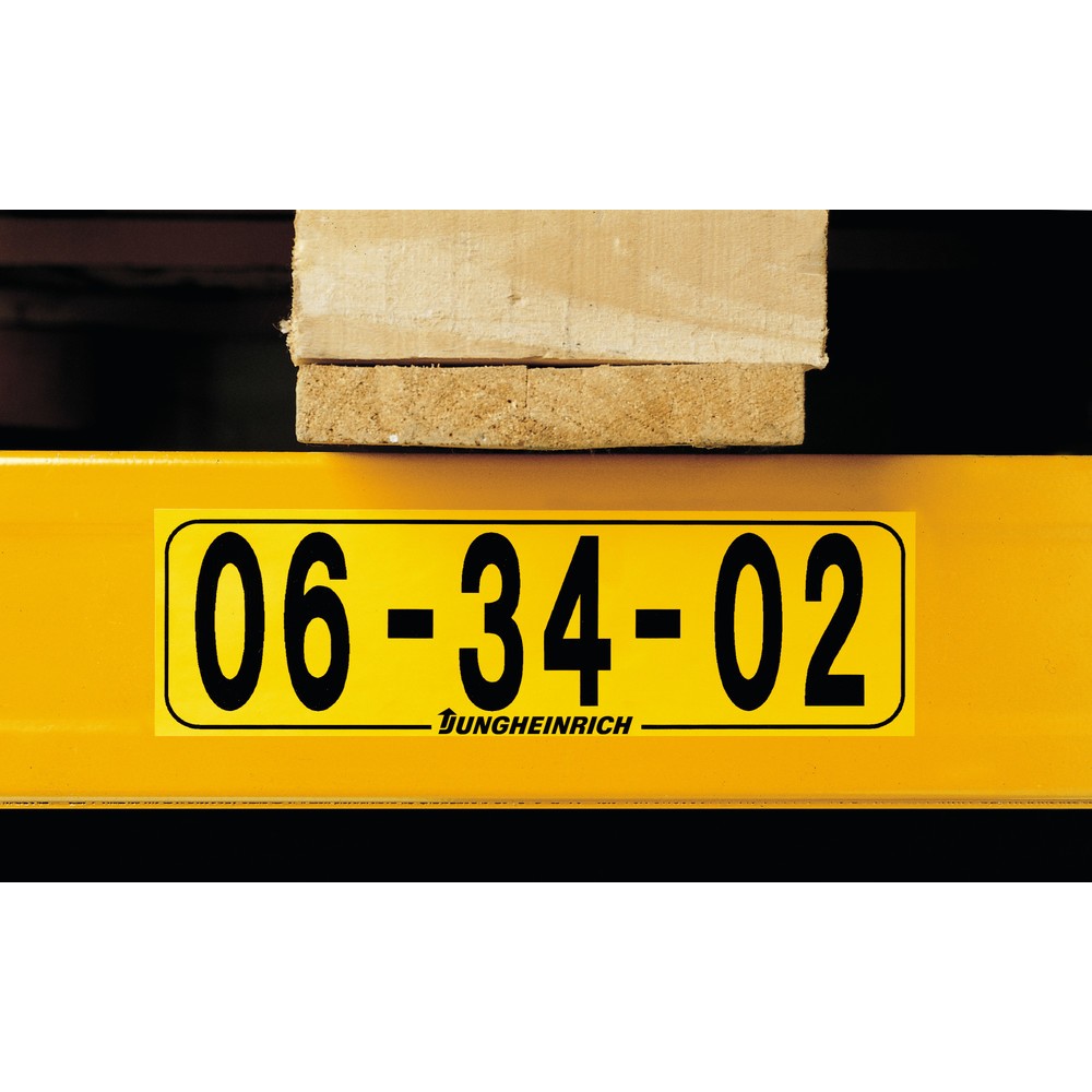 N° de l'image du produit 2 : Étiquettes autocollantes pour rayonnages à tablettes, jaunes