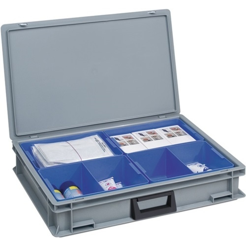 Illustration du produit: Coffrets en plastique L600xl400xH133 mm PP 1 poignée 6 boîtes compart.+fermoir c