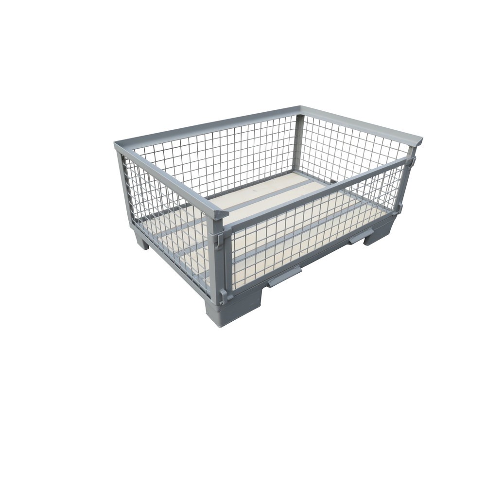 Produktabbildung: Euro-Gitterbox, Längswand voll abklappbar, Höhe 570 mm
