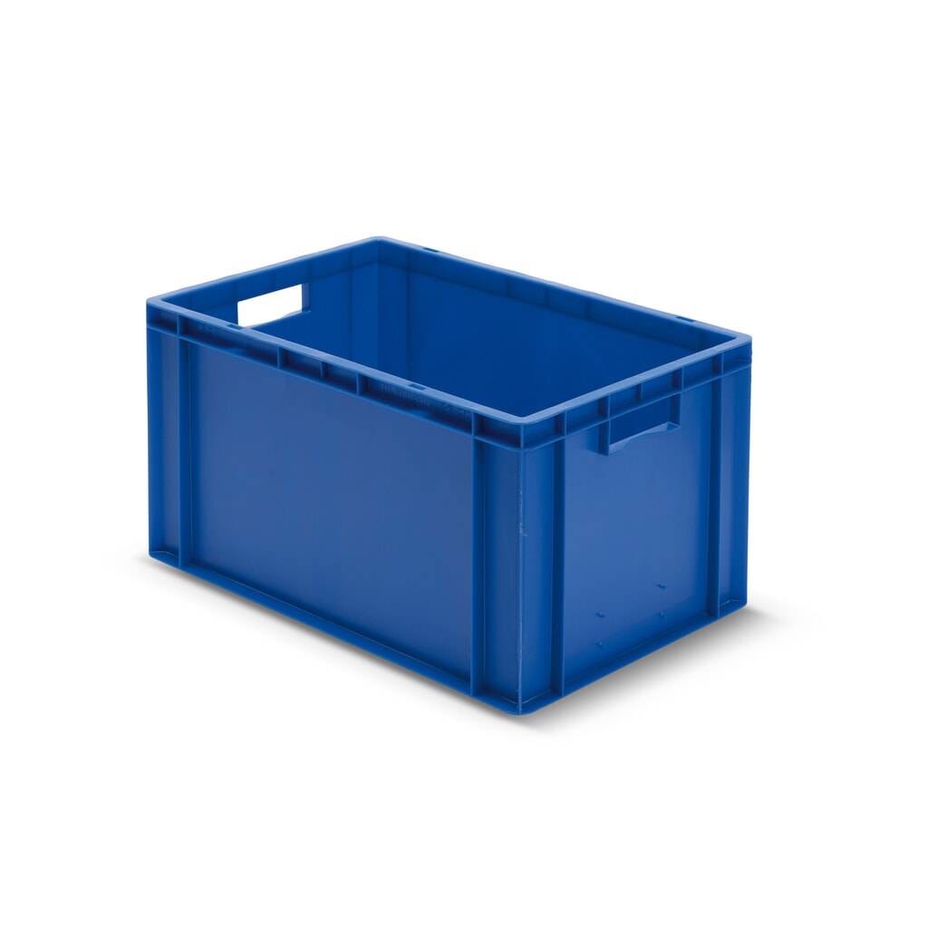 Eurobox, Wände + Boden geschlossen, 61 Liter, blau, Griffe Produktabbildung: Eurobox, Wände + Boden geschlossen, 61 Liter, blau, Griffe