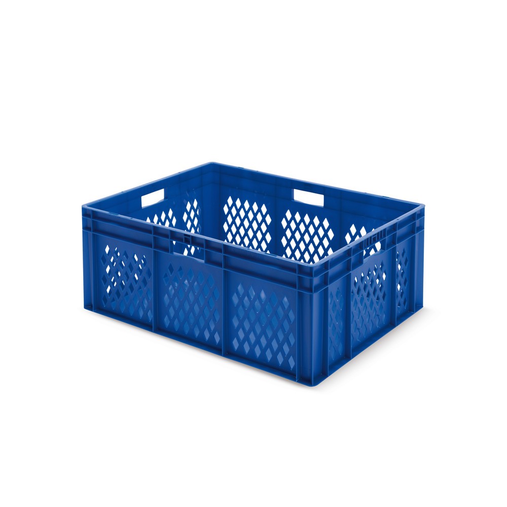 Produktabbildung Nr. 1: Euroboxen, Wände durchbrochen + Böden geschlossen, 127 Liter, blau, Griffe