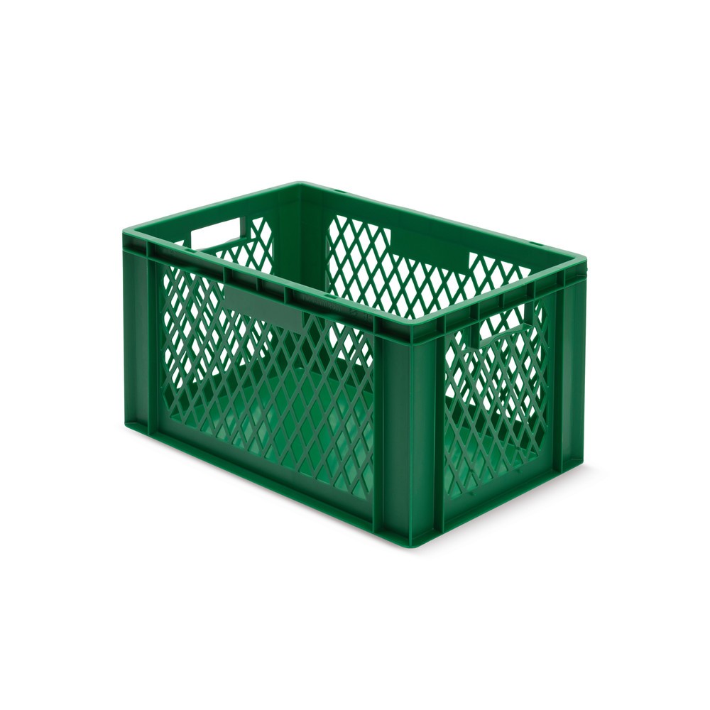 Produktabbildung Nr. 1: Euroboxen, Wände durchbrochen + Böden geschlossen, 61 Liter, grün, Griffe