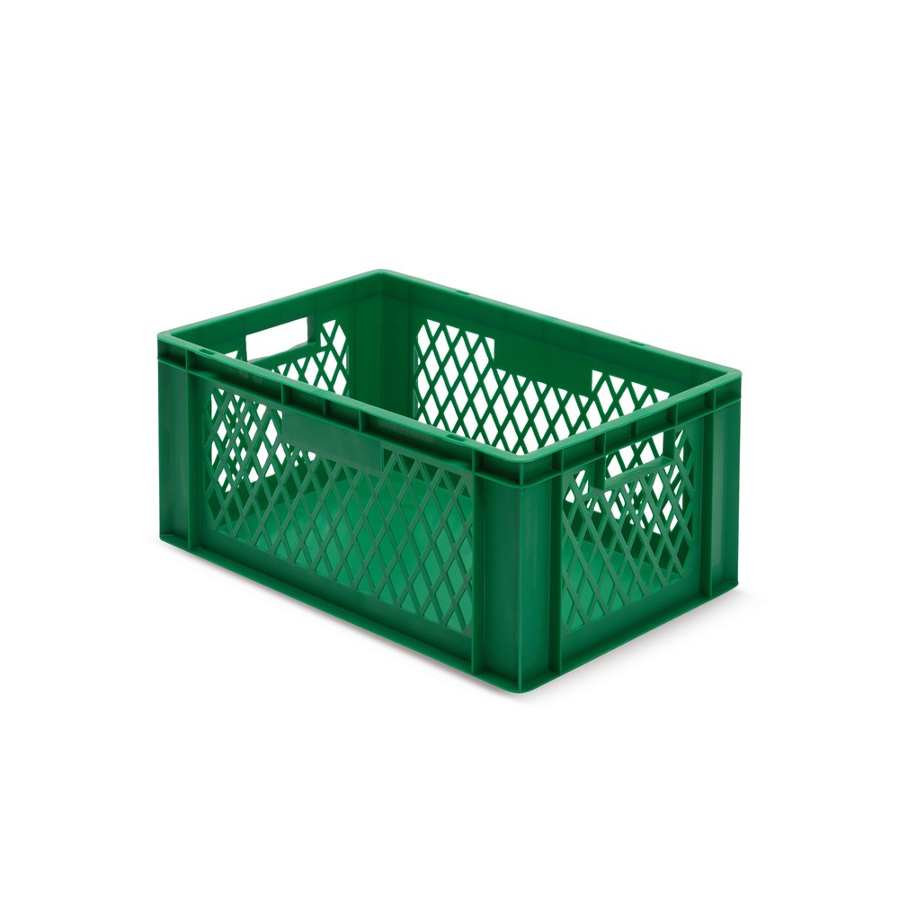 Produktabbildung Nr. 1: Euroboxen, Wände durchbrochen + Böden geschlossen, 51 Liter, grün, Griffe