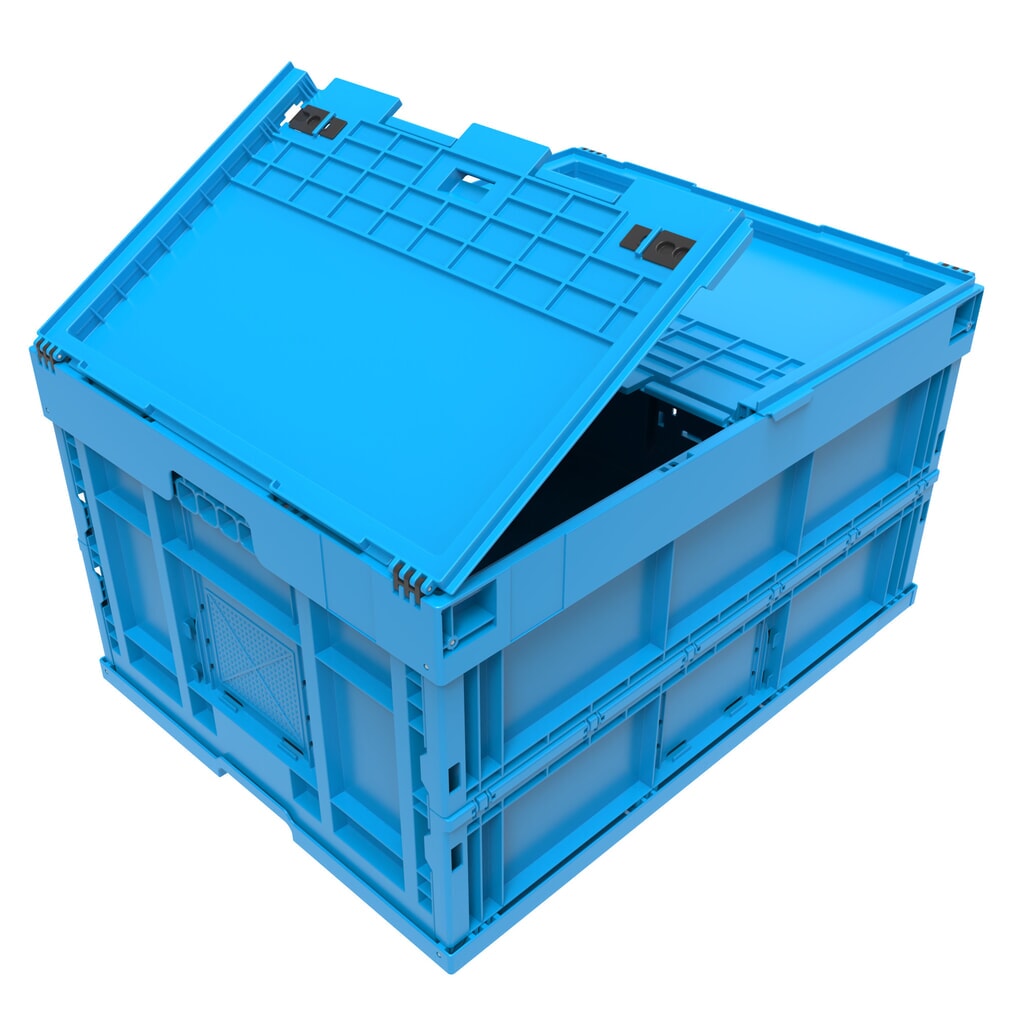 Produktabbildung: Euronorm-Eurobox Premium, mit Scharnierdeckel, 165 Liter, blau