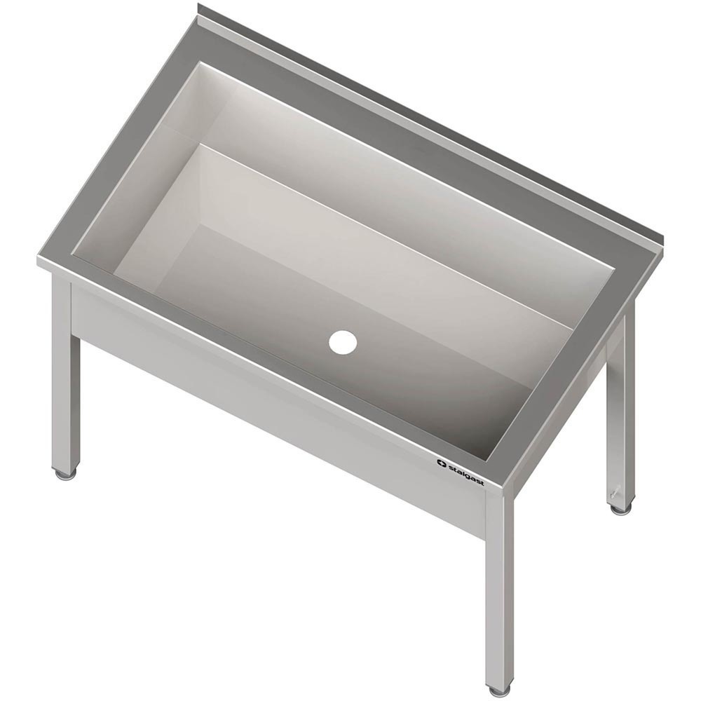Illustration du produit: Évier à casserole Stalgast avec cuvette, 600x600x850 mm, hauteur de cuve 300 mm avec rebord, soudé