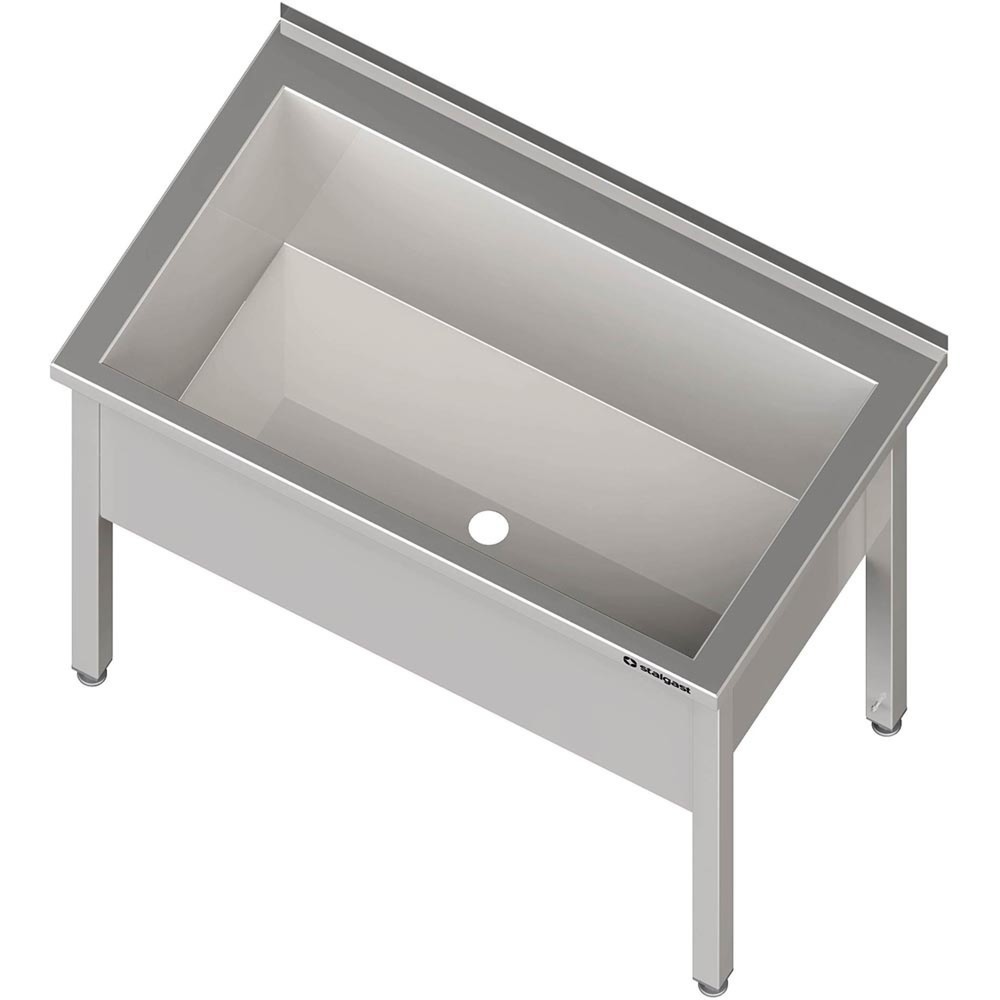 Illustration du produit: Évier à casserole Stalgast avec cuvette, 600x600x850 mm, hauteur de cuve 400 mm avec rebord, soudé