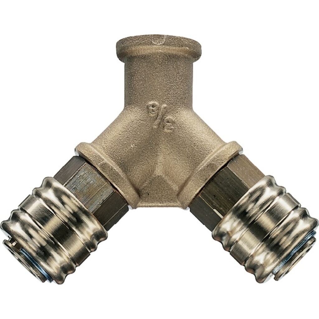 EWO Verteiler, DN 7,2, Innengewinde, 2 Kupplungen, Gewinde G 3/8 ″/15,39 mm Produktabbildung: EWO Verteiler, DN 7,2, Innengewinde, 2 Kupplungen, Gewinde G 3/8 ″/15,39 mm