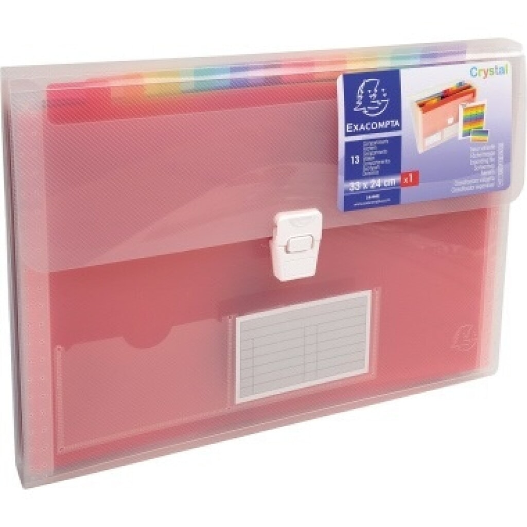 Exacompta Fächermappe CRYSTAL 55298E 13Fächer PP Produktabbildung: Exacompta Fächermappe CRYSTAL 55298E 13Fächer PP