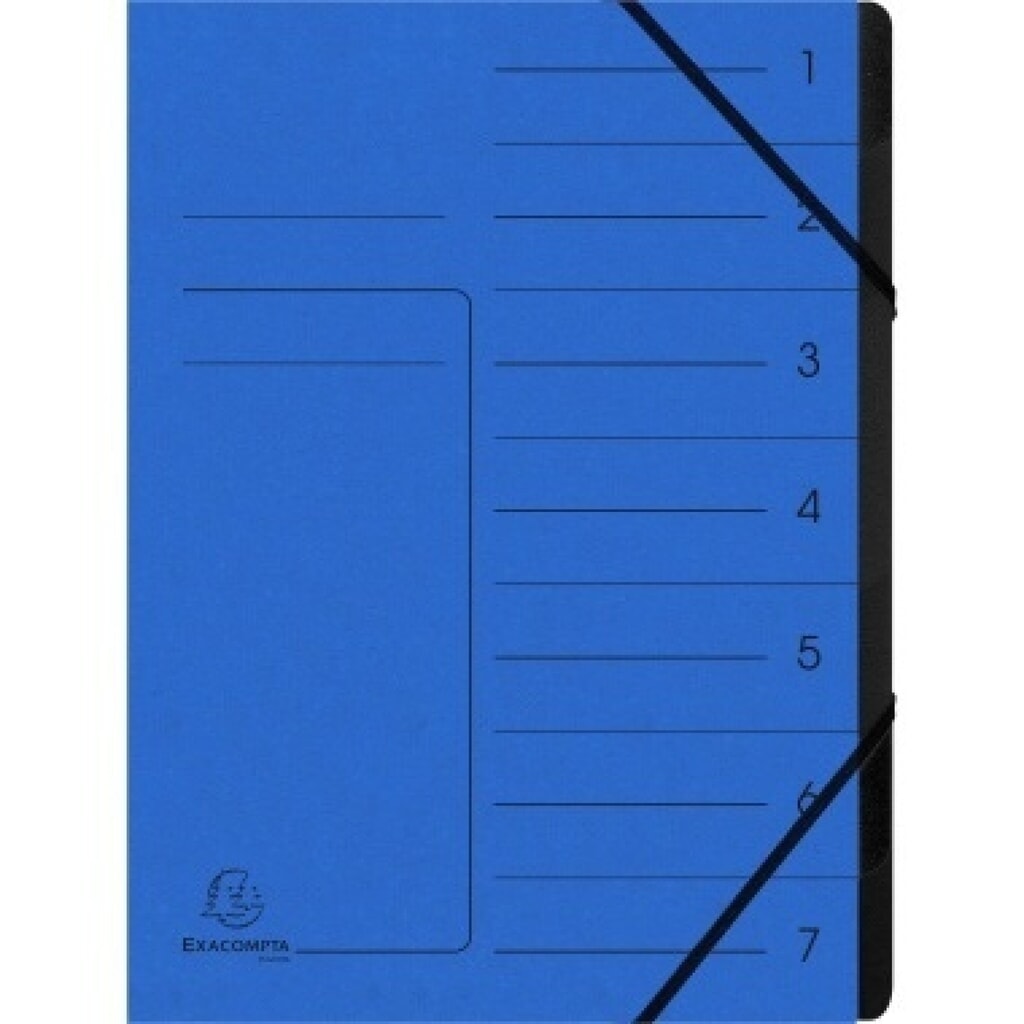 Produktabbildung: Exacompta Ordnungsmappe 540702E DIN A4 7Fächer Karton blau