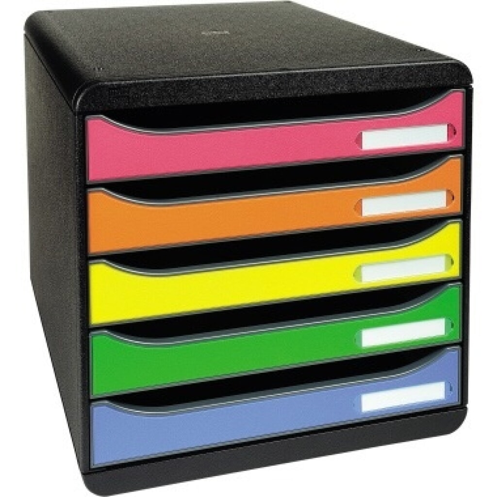 Exacompta Schubladenbox BIG-BOX PLUS 309798D 5Schübe farbig Produktabbildung: Exacompta Schubladenbox BIG-BOX PLUS 309798D 5Schübe farbig