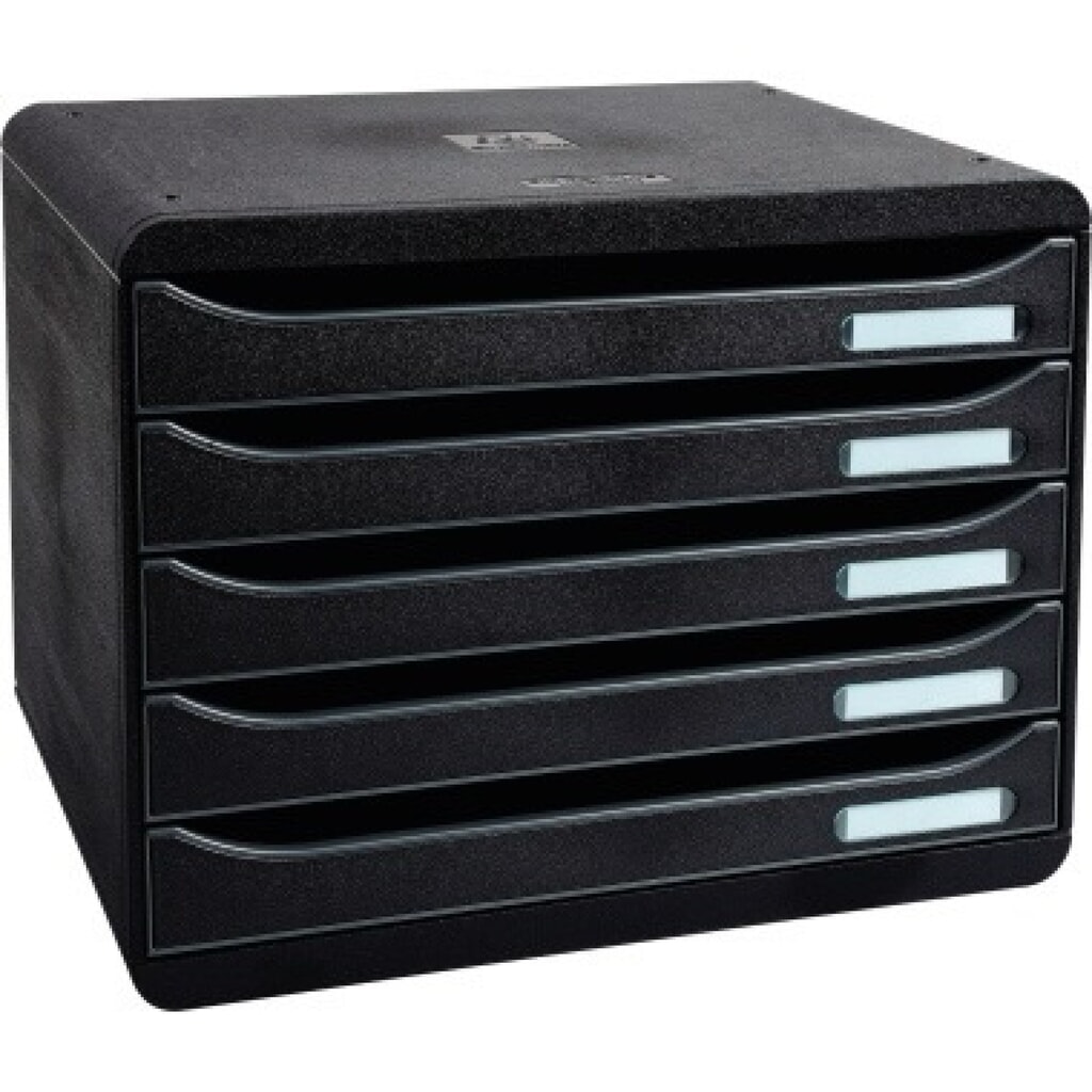 Exacompta Schubladenbox BIG-BOX PLUS 308714D quer 5Schübe schwarz Produktabbildung: Exacompta Schubladenbox BIG-BOX PLUS 308714D quer 5Schübe schwarz