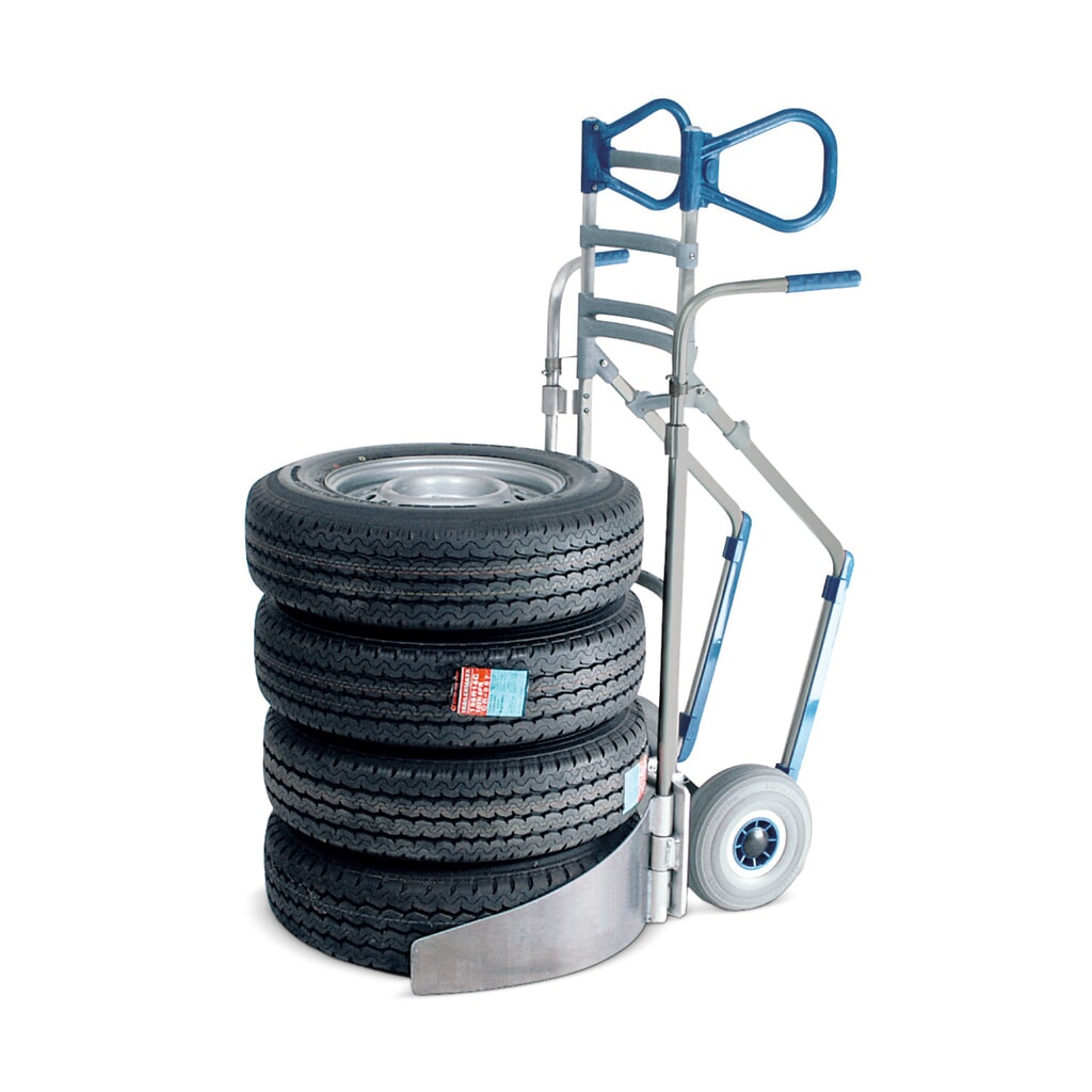 Produktabbildung: EXPRESSO Reifenkarre aus Aluminium, Tragkraft 200 kg, für 4 Reifen