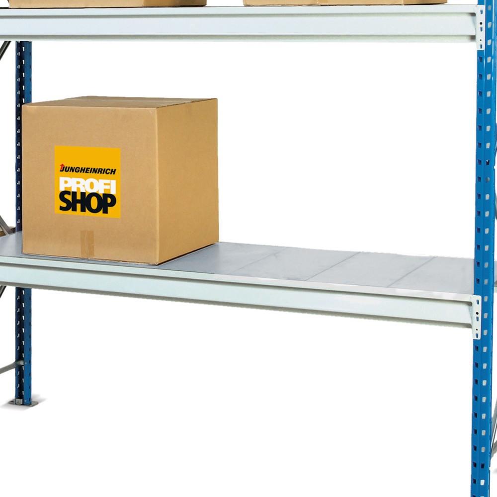 Produktabbildung: Fachboden für ManOrga Weitspannregal, mit Stahlpaneelen, FL bis 880 kg, BxT 1.800 x 600 mm