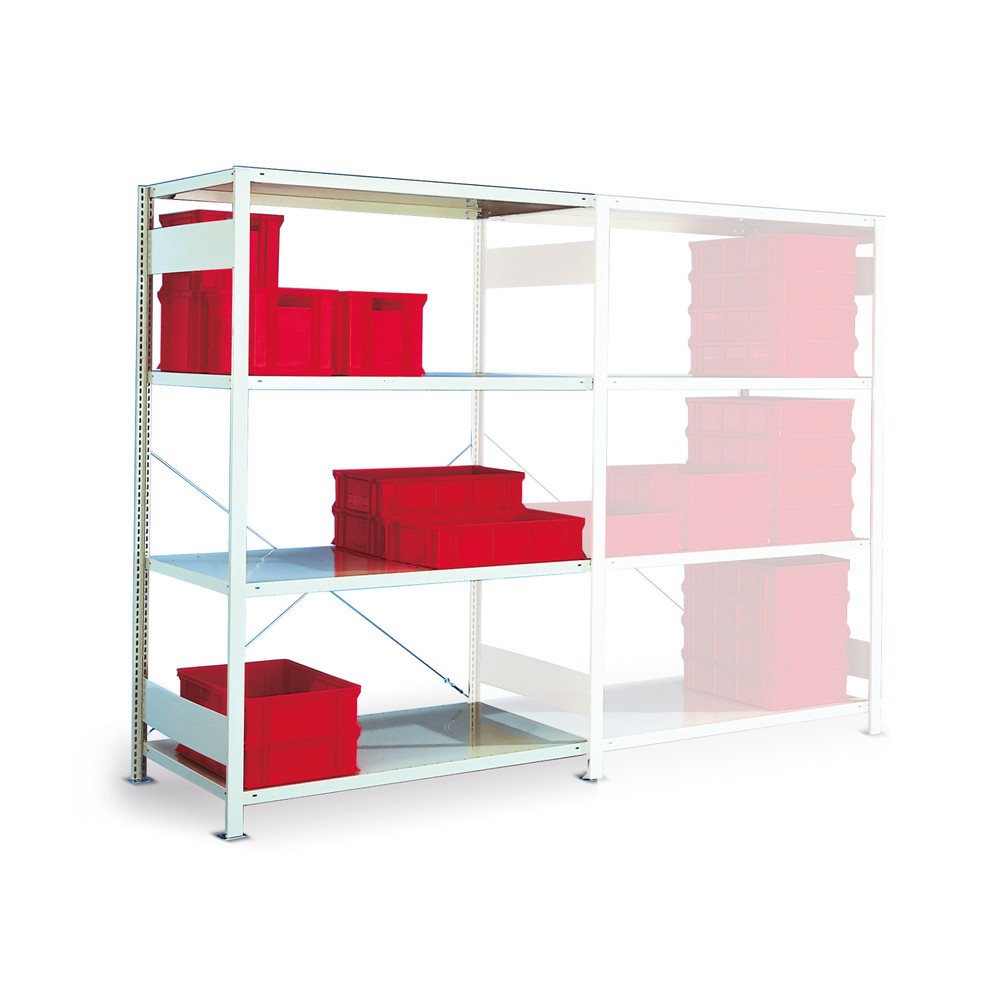 Produktabbildung: Fachbodenregal META, einzeilig, Anbaufeld, lichtgrau, HxBxT 2.000 x 1.300 x 500 mm