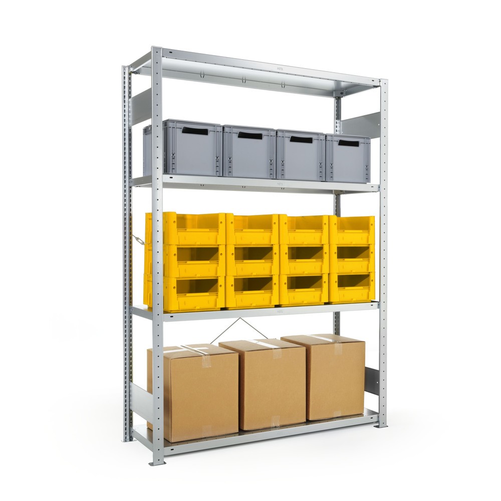 Produktabbildung: META Fachbodenregal, einzeilig, GF, verzinkt, HxBxT 3.000 x 1.300 x 600 mm