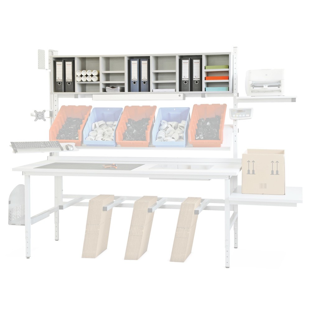 Produktabbildung: Fächerregal für Packtisch, Breite 1.600 mm, anthrazit
