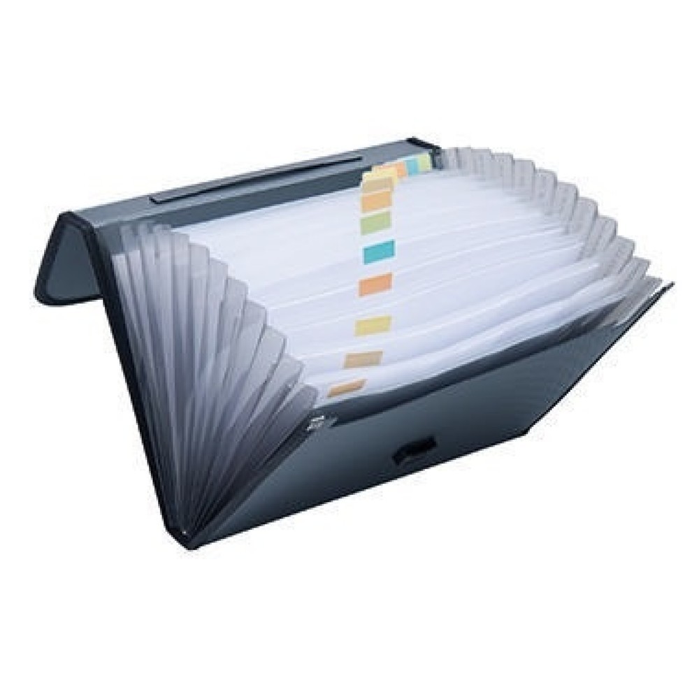 Produktabbildung: Fächertasche DIN A4 12Fächer Polypropylen schwarz