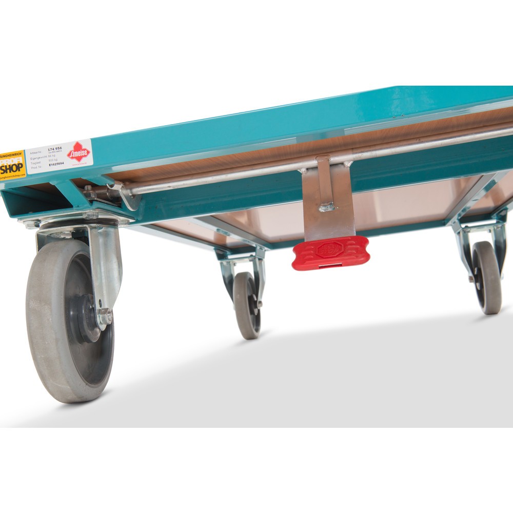 Produktabbildung Nr. 3: Fahrgestell Ameise®, mit Fangecken, Ladehöhe 280 mm, Polyamid-Bereifung, mit Zentralbremse