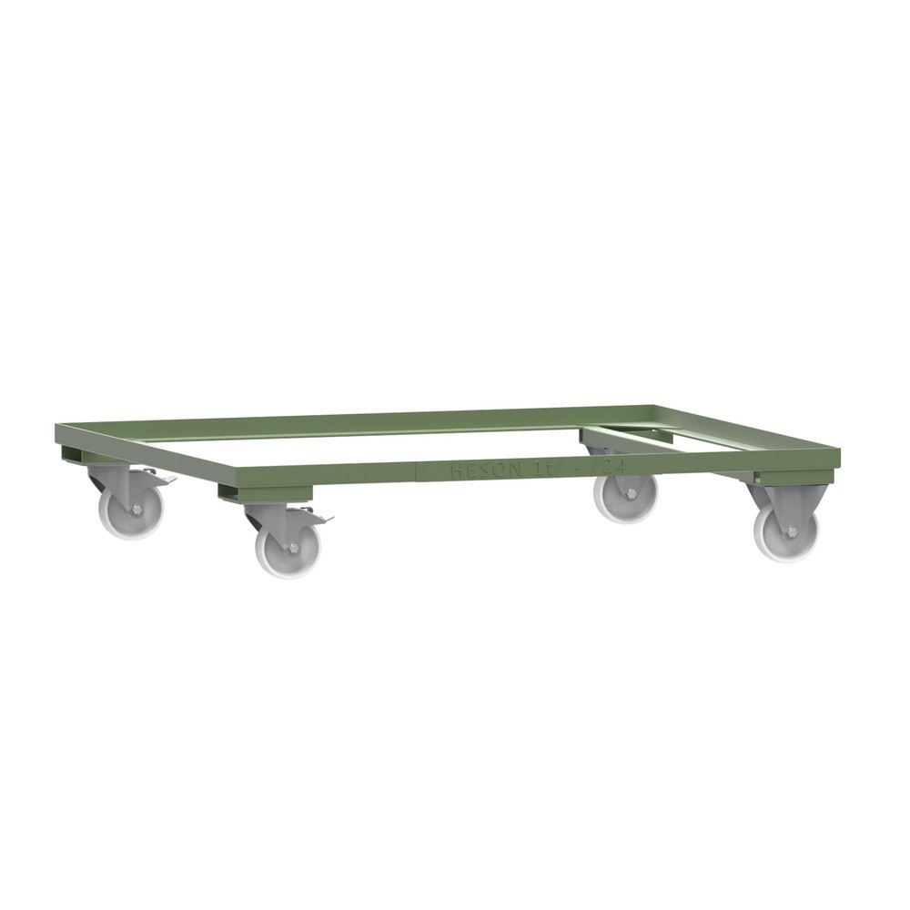Produktabbildung: Fahrgestell für HESON® Gitterbox, lackiert, für Behälter 1.200 x 1.000 mm, resedagrün