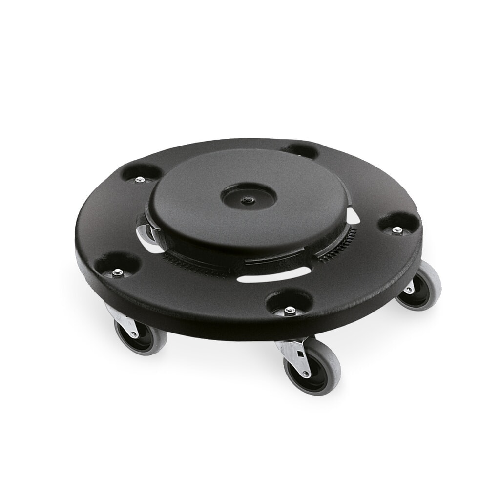Produktabbildung: Fahrgestell für Rubbermaid® Universalcontainer, Bajonett-Verschluss, rund, 76-208 Liter