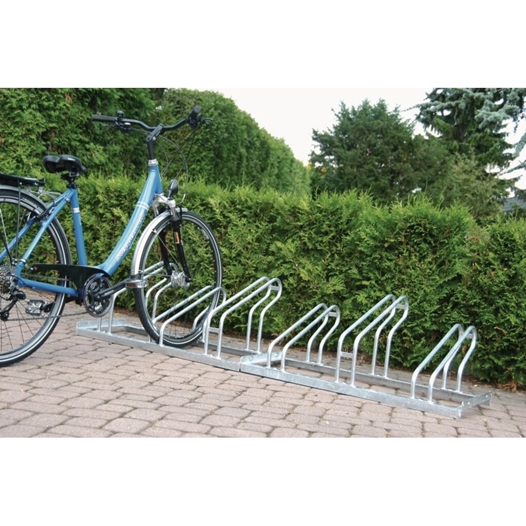 Fahrradbügelparker, Anzahl Radstände 3, 1-seitig 90 ° verzinkt, zum Aufschrauben zerlegt Produktabbildung: Fahrradbügelparker, Anzahl Radstände 3, 1-seitig 90 ° verzinkt, zum Aufschrauben zerlegt