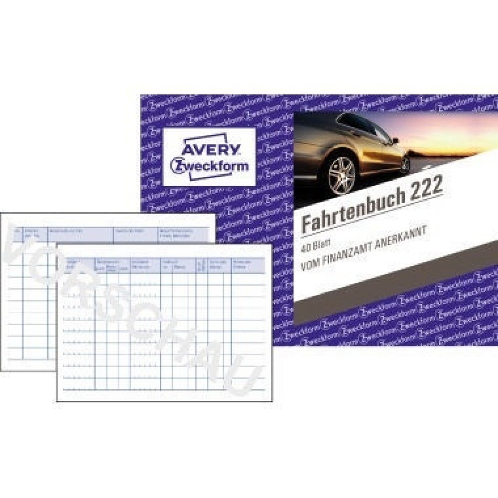Produktabbildung: Avery Zweckform Fahrtenbuch 222 DIN A6 quer 40Blatt