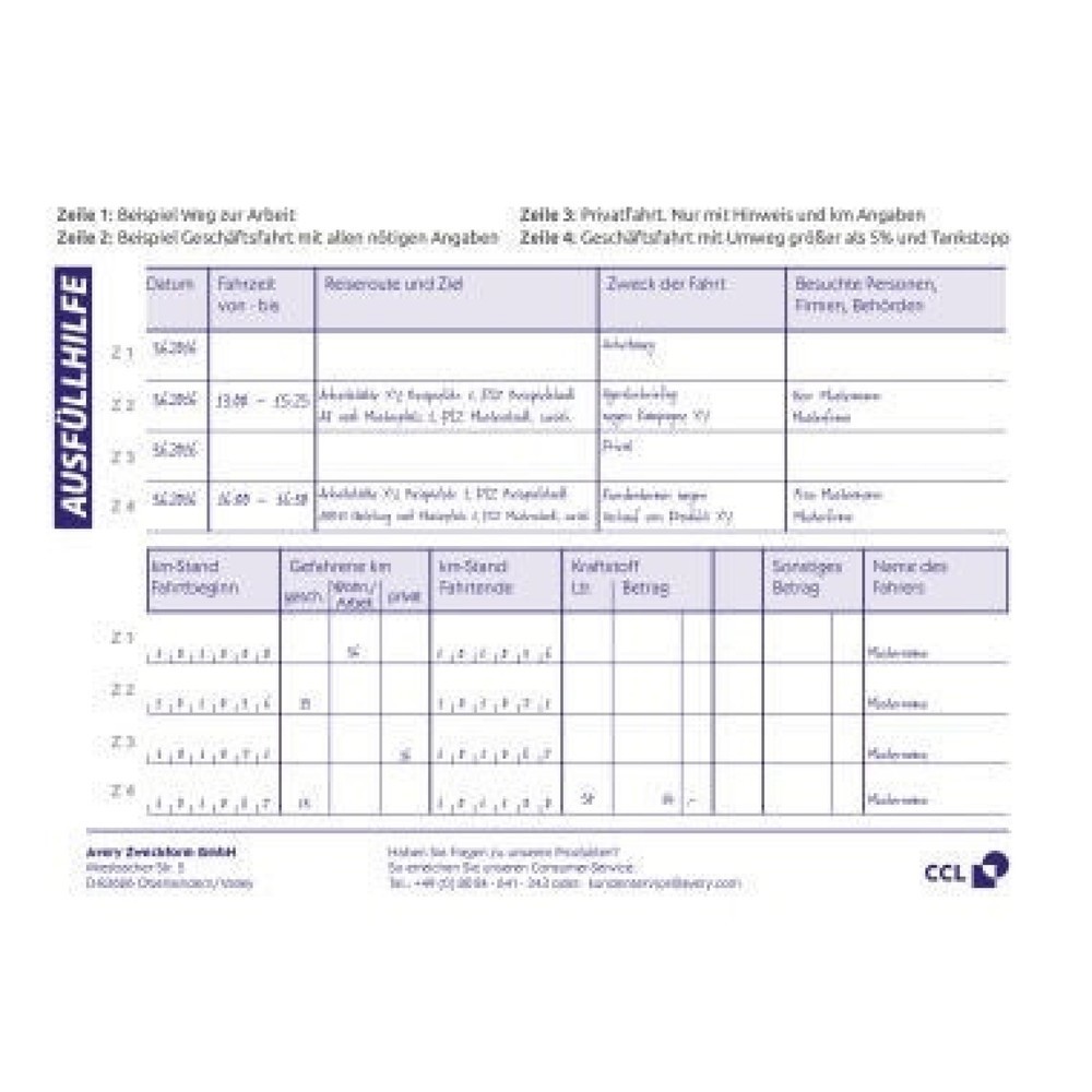 Produktabbildung Nr. 7: Avery Zweckform Fahrtenbuch 222 DIN A6 quer 40Blatt