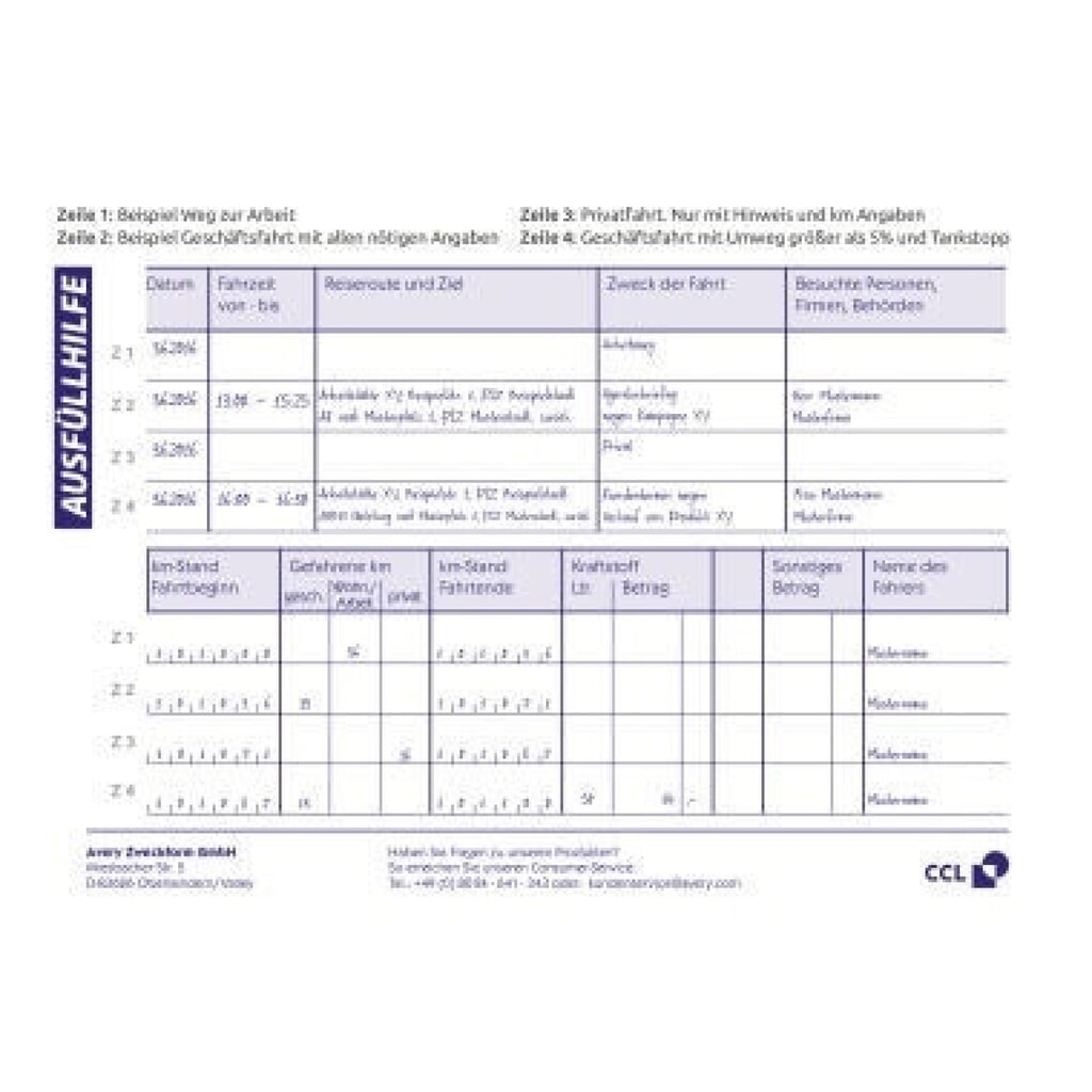Produktabbildung Nr. 7: Avery Zweckform Fahrtenbuch 222 DIN A6 quer 40Blatt