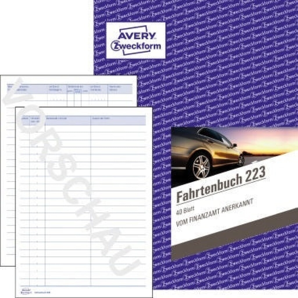 Produktabbildung: Avery Zweckform Fahrtenbuch 223 DIN A5 40Blatt