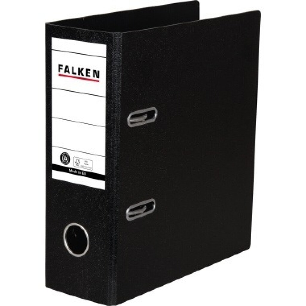 Produktabbildung: Falken Ordner S80 11285830 DIN A5 hoch 80mm Hartpappe schwarz