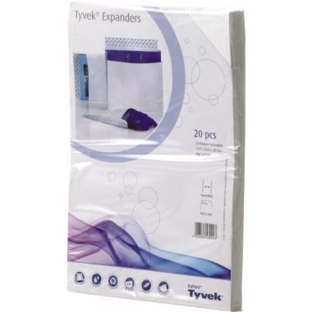 Tyvek Faltentasche 00067180 C4/38F 55g oF hk weiß 20 St./Pack. Produktabbildung: Tyvek Faltentasche 00067180 C4/38F 55g oF hk weiß 20 St./Pack.