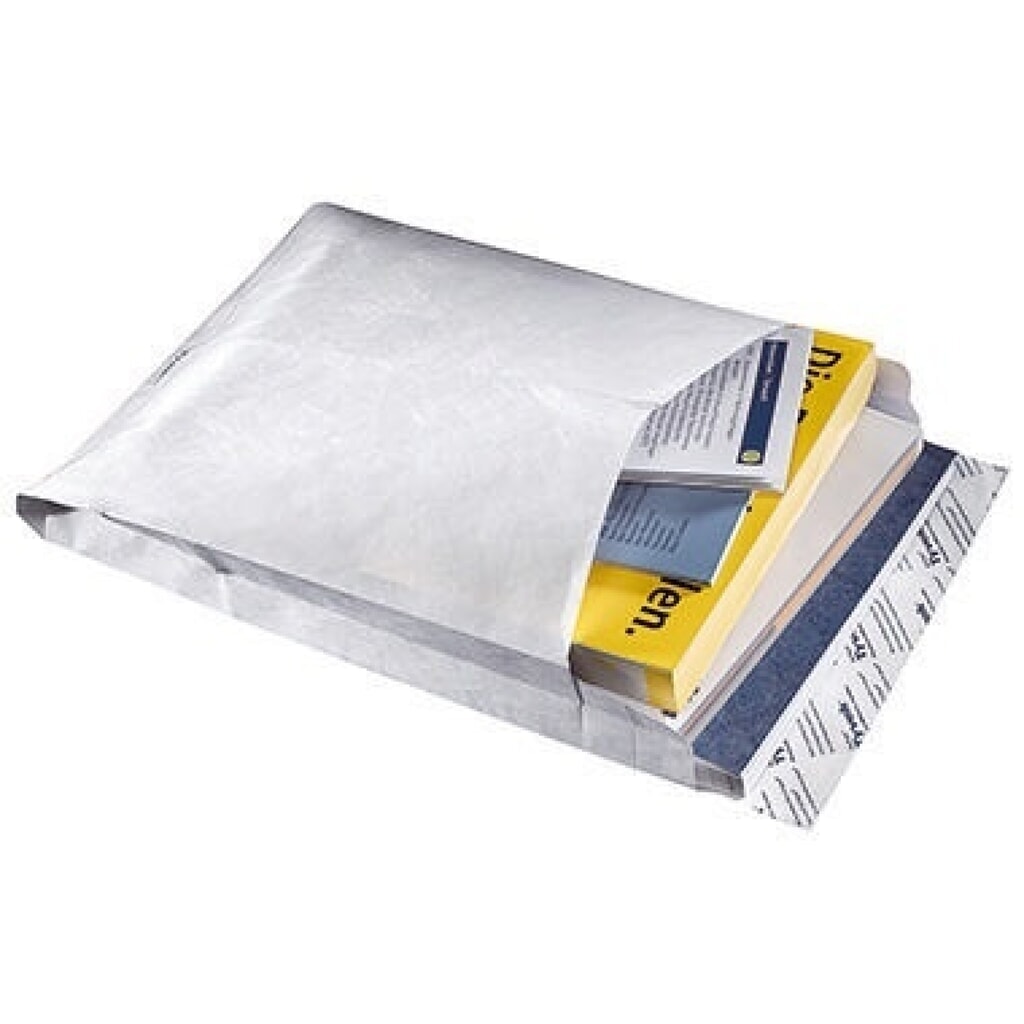 Tyvek Faltentasche 00067183 B4/38F 54g oF hk weiß 20 St./Pack. Produktabbildung: Tyvek Faltentasche 00067183 B4/38F 54g oF hk weiß 20 St./Pack.