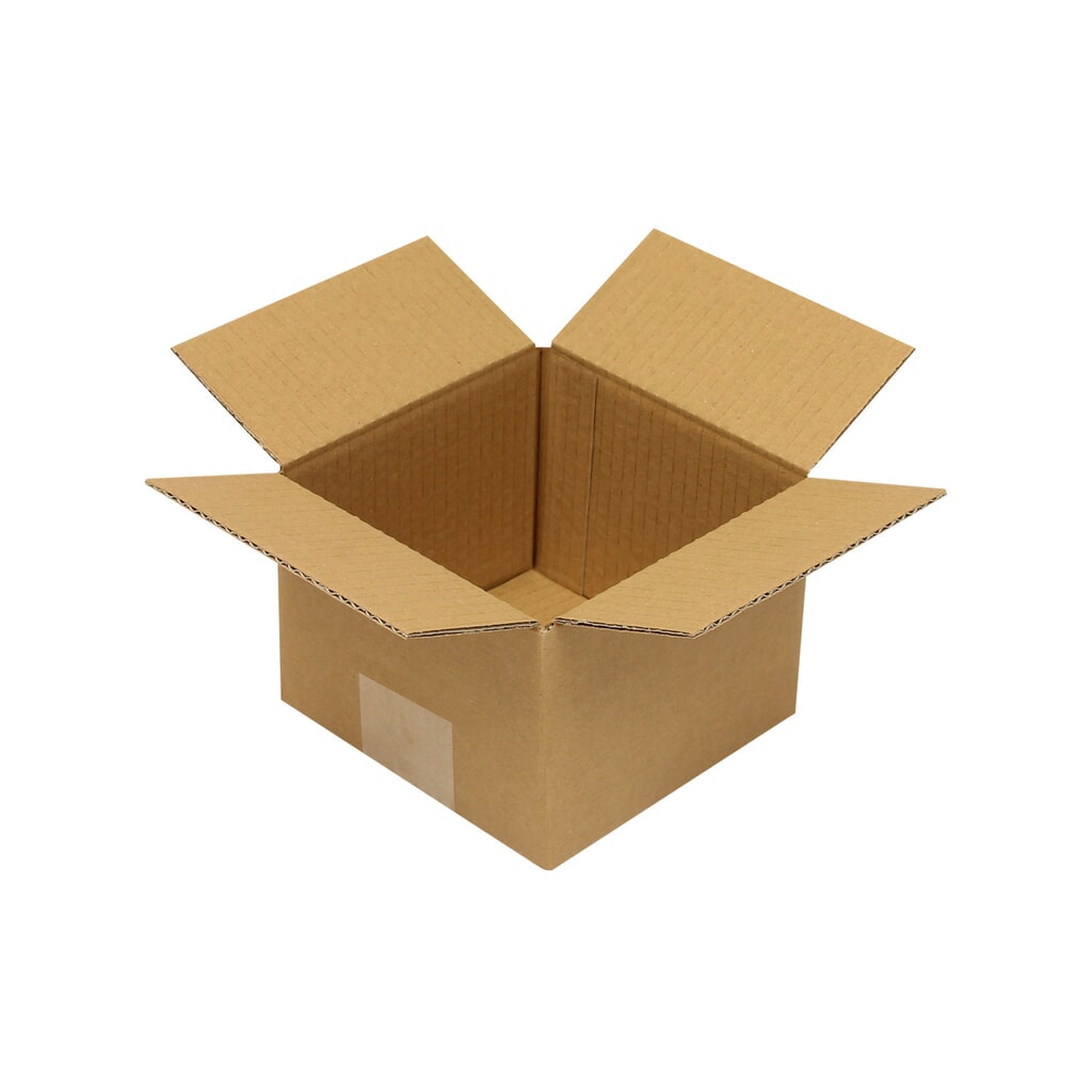 Produktabbildung: Faltkarton 1-wellig, 140 x 140 x 100 mm (Innenmaß), Qualität 1.10