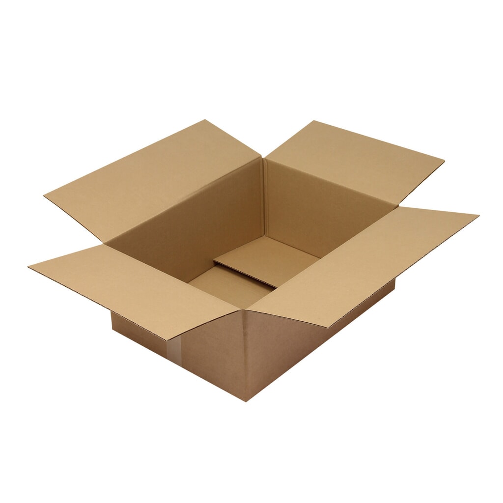 Produktabbildung: Faltkarton 1-wellig,  Innenmaß 600 x 450 x 250 mm, Qualität 1.30, braun