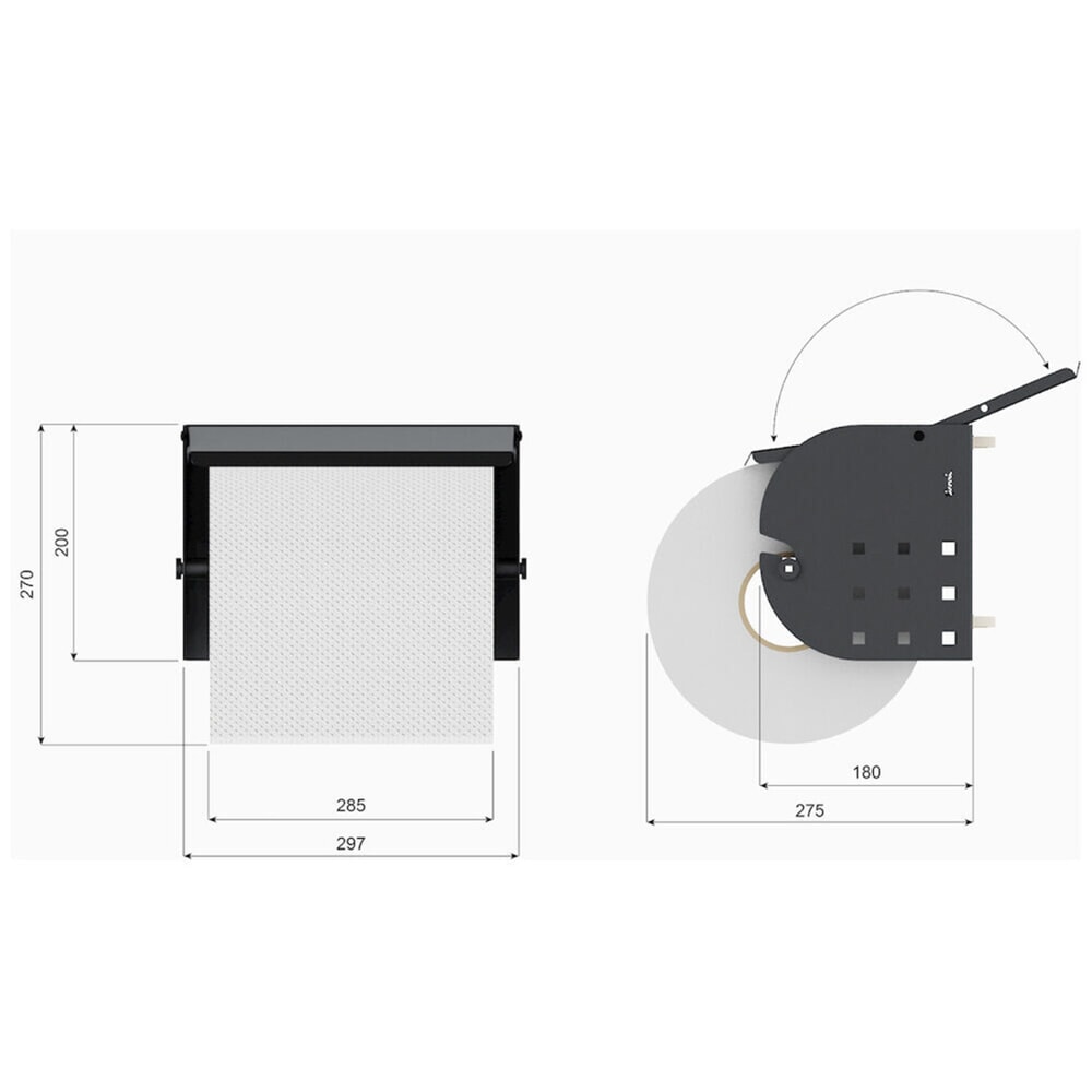 Číslo obrázka výrobku 7: Fami Držiak na papier, vrátane papierovej role Ø 240/300 mm, V x Š x H 200 x 285 x 180 mm