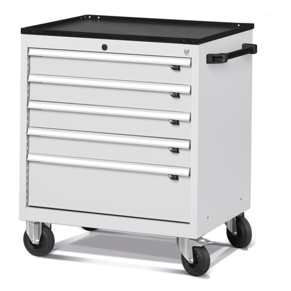 Produktabbildung: Fami FLEXA mobiler Schubladenschrank, 5 Schubladen, HxBxT 853 x 794 x 600 mm, lichtgrau