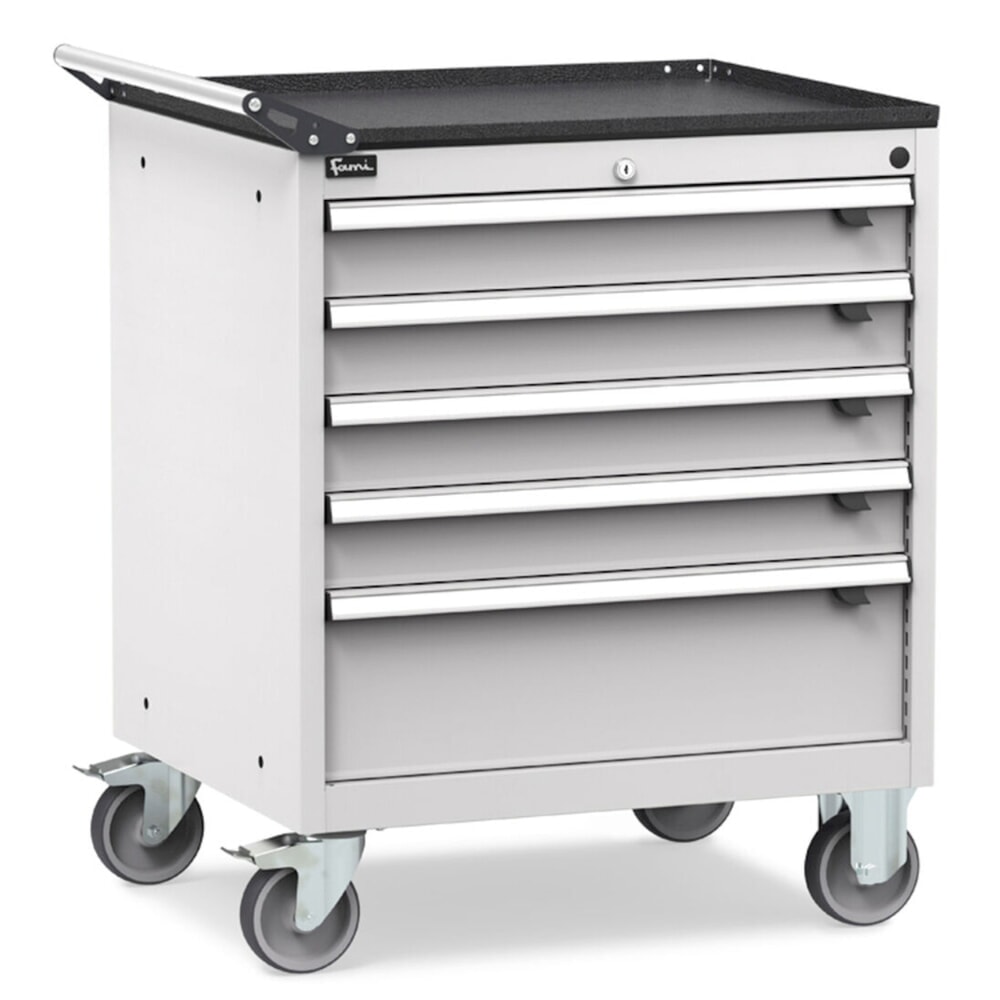 Produktabbildung Nr. 2: Fami FLEXA mobiler Schubladenschrank, 5 Schubladen, HxBxT 853 x 794 x 600 mm, lichtgrau