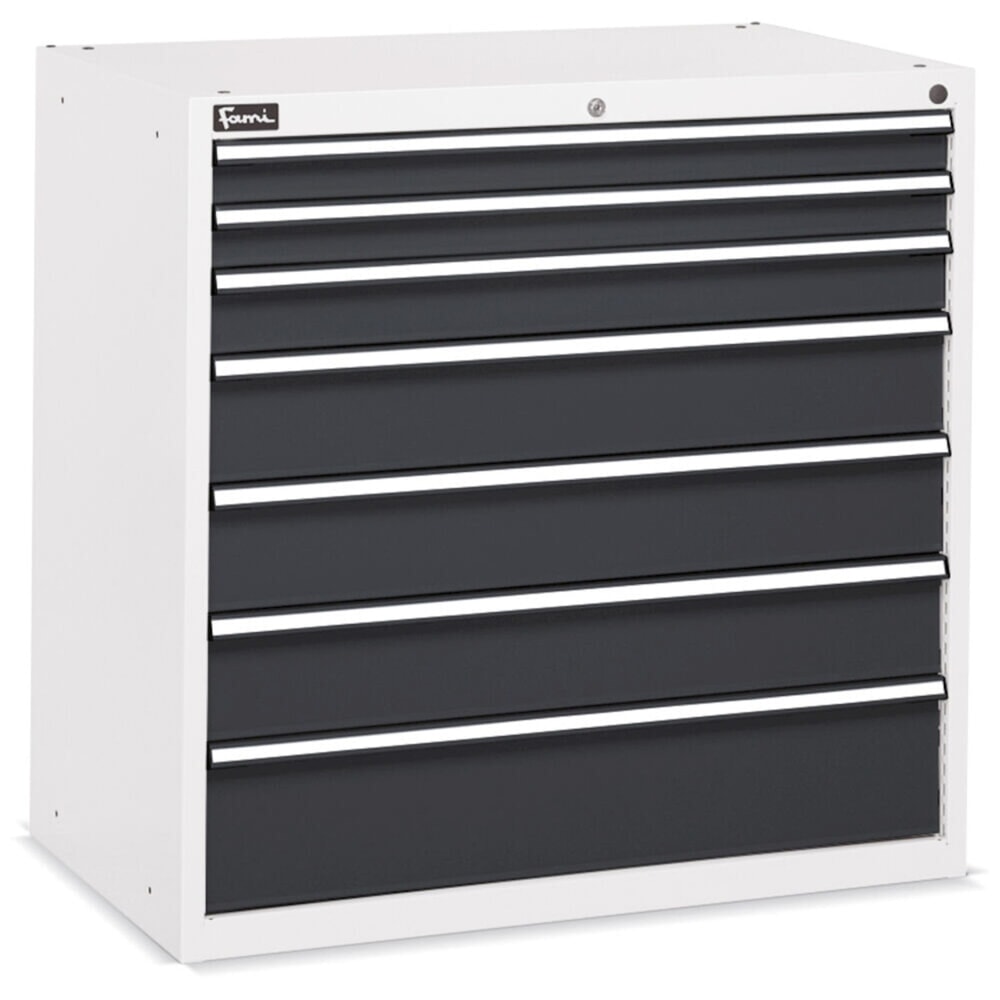 Produktabbildung Nr. 2: Fami FLEXA Schubladenschrank, 7 Schubladen, HxBxT 1.002 x 1.023 x 600 mm, lichtgrau, anthrazit