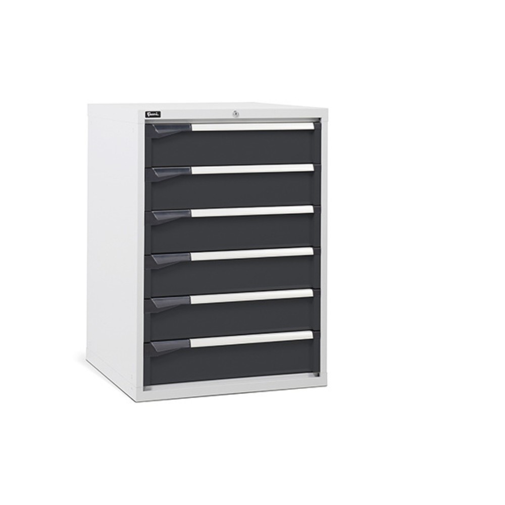 Illustration du produit: Fami MASTER Armoire à tiroirs, 6 tiroirs, HxlxP 1 000 x 714 x 726 mm, gris clair, anthracite