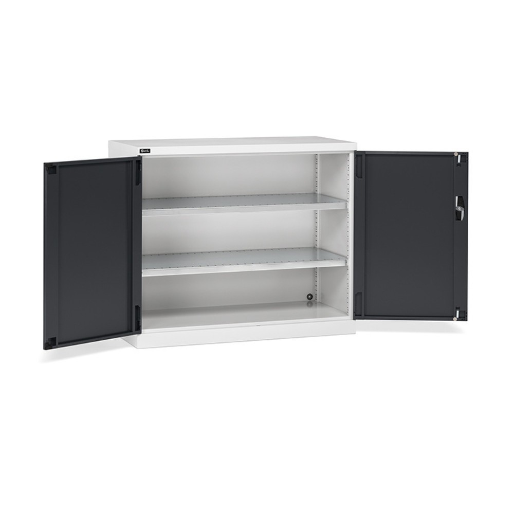 Illustration du produit: Fami PERFOM Armoire à portes battantes, 2 tablettes, HxlxP 1 000 x 1 193 x 555 mm, gris clair, anthracite