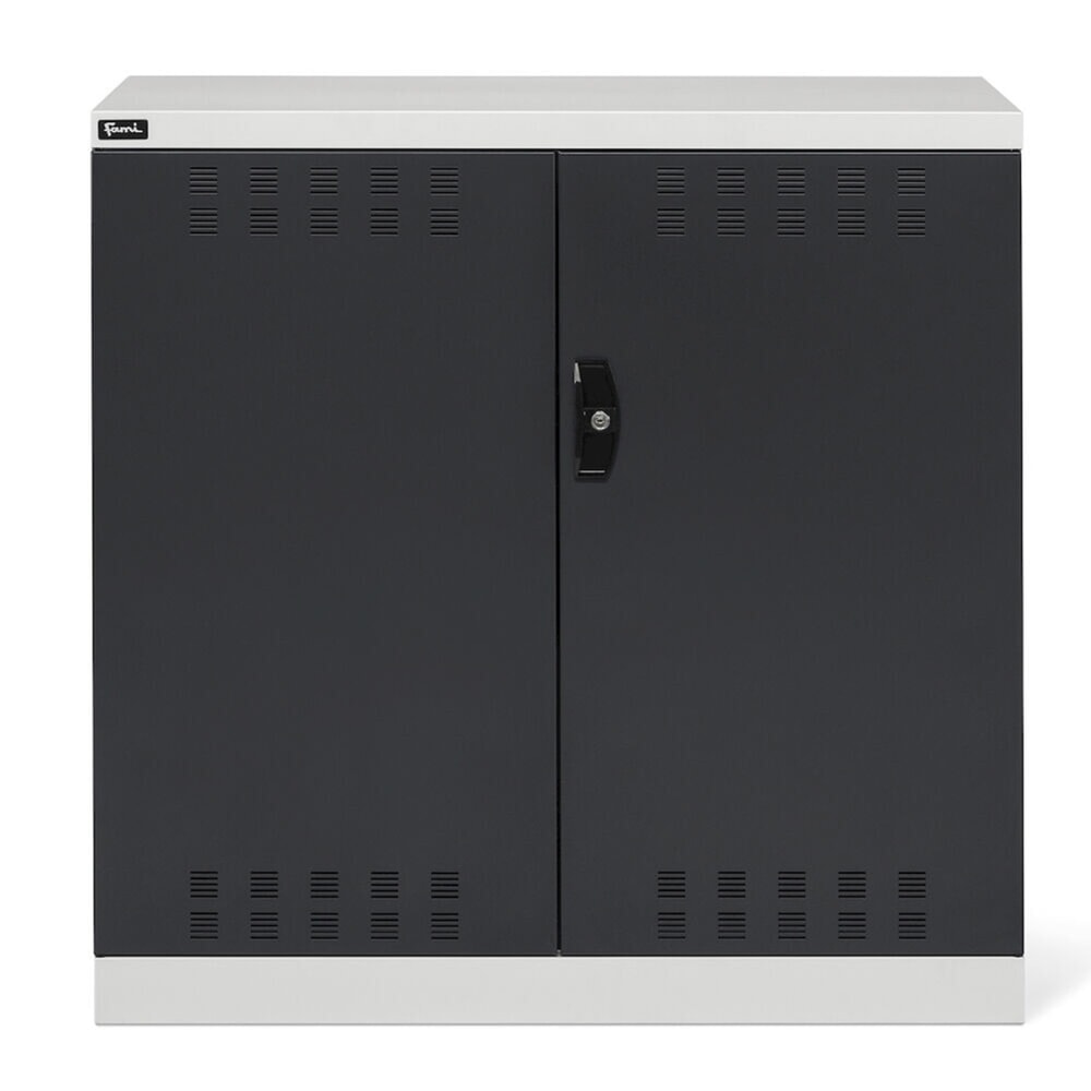 Produktabbildung Nr. 2: Fami PERFOM Beistellschrank, 2 Fachböden, perforierte Flügeltüren, HxBxT 1.000 x 1.023 x 555 mm, lichtgrau, anthrazit