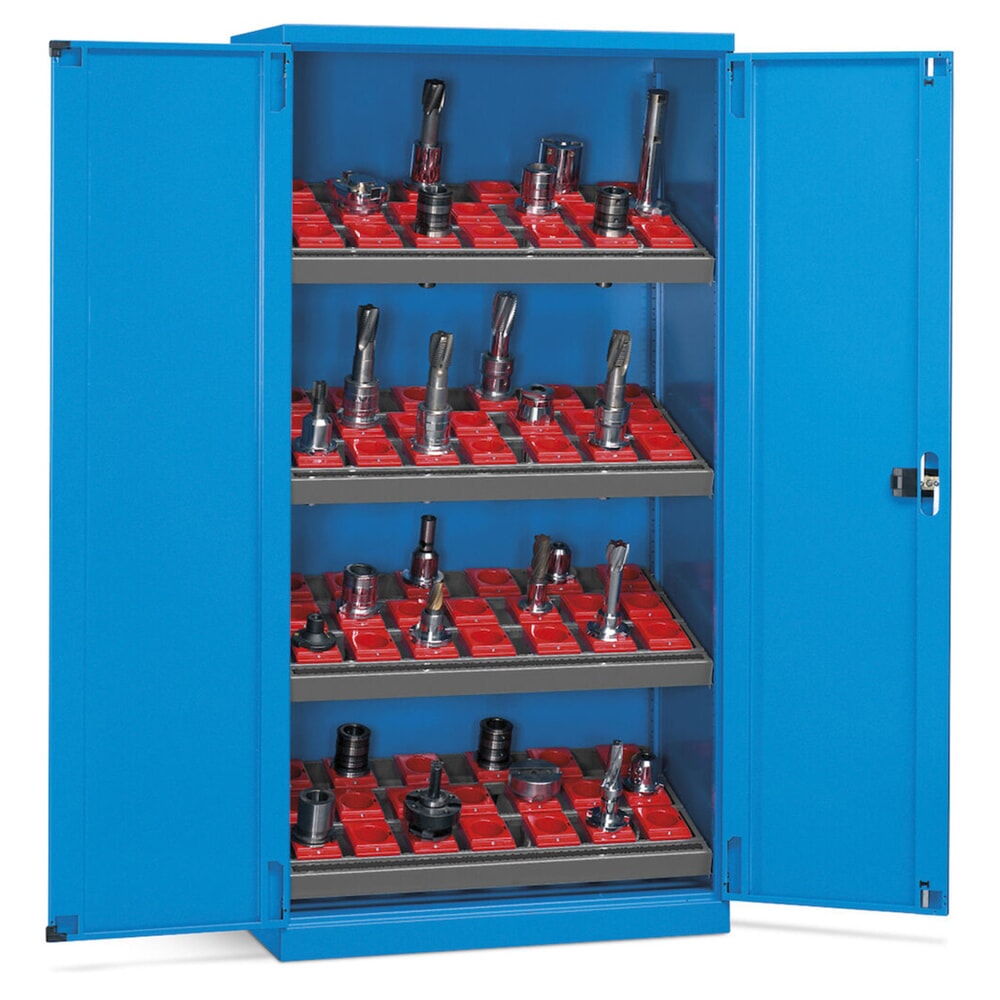Produktabbildung Nr. 2: Fami PERFOM Lagersystem für CNC-Werkzeuge, 4 Fachböden, HxBxT 2.000 x 1.023 x 726 mm, 50 Werkzeugeinsätze ISO 50, lichtblau