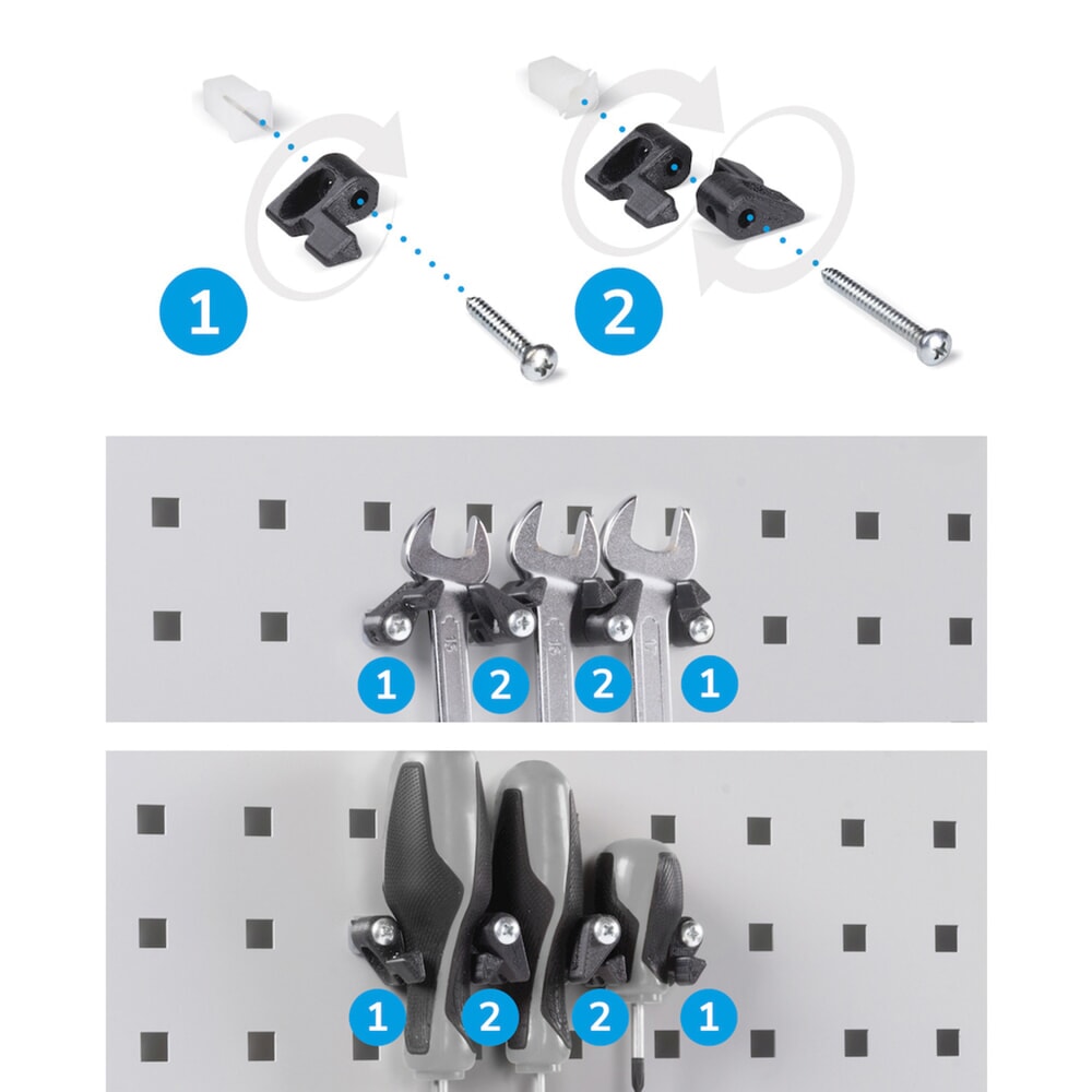 Produktabbildung Nr. 8: Fami PERFOM Werkstattschrank, 3 Schubladen, Lochplatten, Sichtlagerkasten, HxBxT 2.000 x 1.023 x 726 mm, lichtgrau, anthrazit