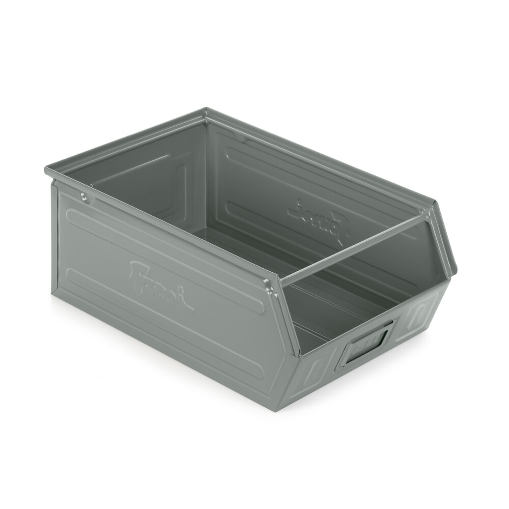 Produktabbildung Nr. 1: Fami Sichtlagerkasten, HxBxT 200 x 300 x 500 mm, Stahlblech, fehgrau, 6 Stk/VE