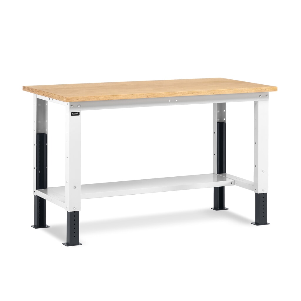 Produktabbildung: Fami Werkbank, höhenverstellbar, TK 1.000 kg, HxBxT 740-1.110 x 1.500 x 750 mm, RAL 7035 lichtgrau / RAL 7016 anthrazitgrau