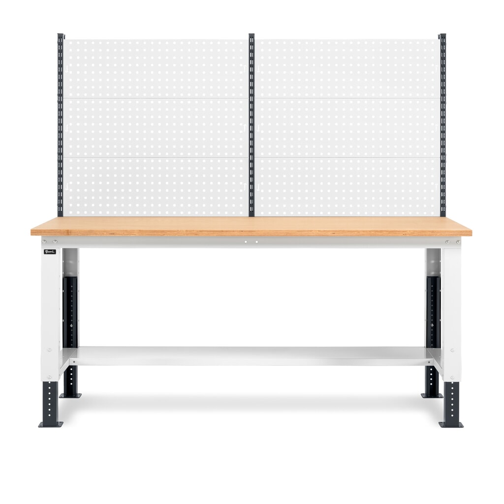 Produktabbildung Nr. 3: Fami Werkbank, höhenverstellbar u. mit Multifunktionswand, TK 1.000 kg, HxBxT 740-1.110 x 2.000 x 750 mm, RAL 7035 lichtgrau / RAL 7016 anthrazitgrau
